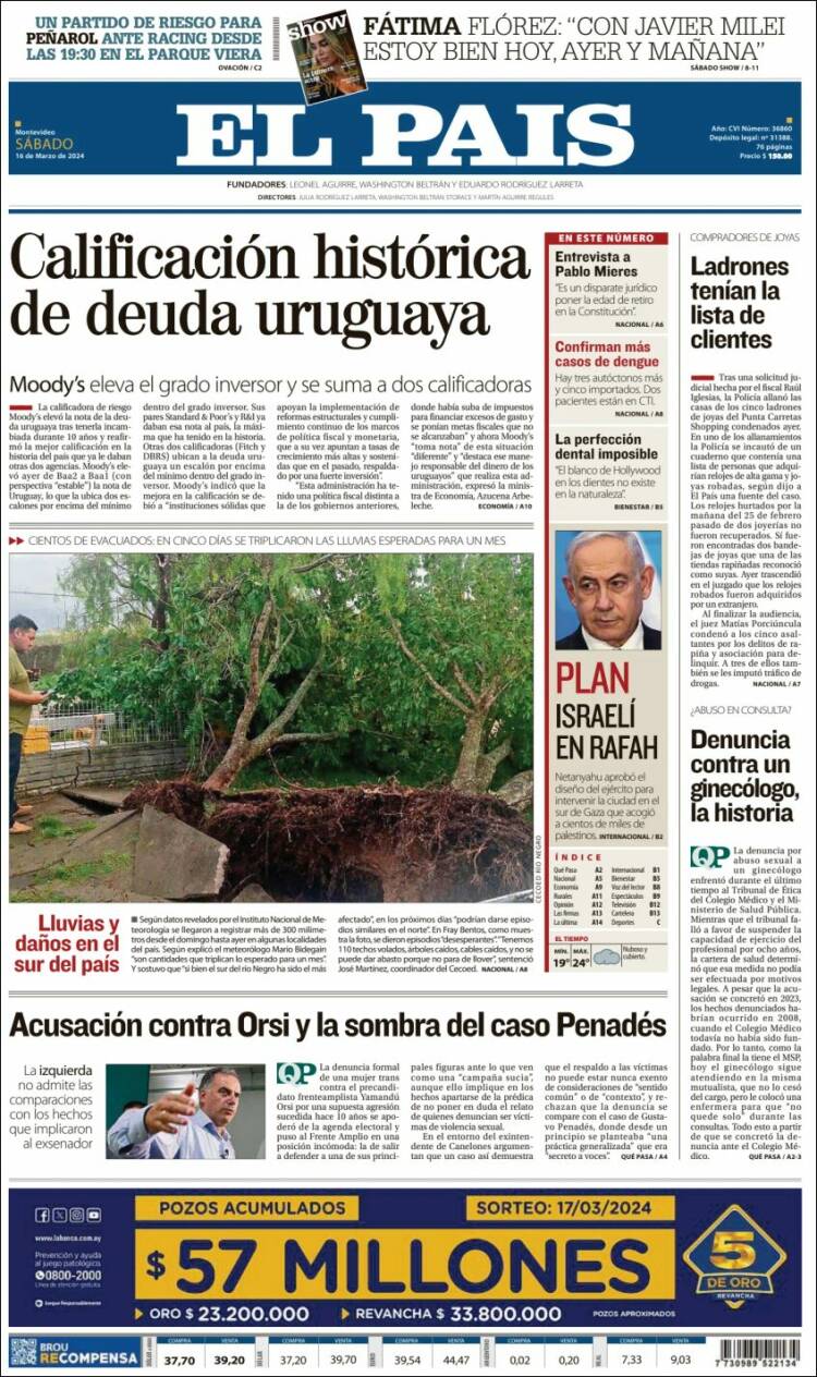Portada de El País (Uruguay)