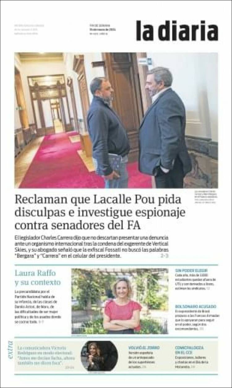 Portada de La Diaria (Uruguay)