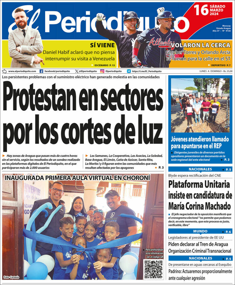 Portada de Periodiquito de Aragua (Venezuela)