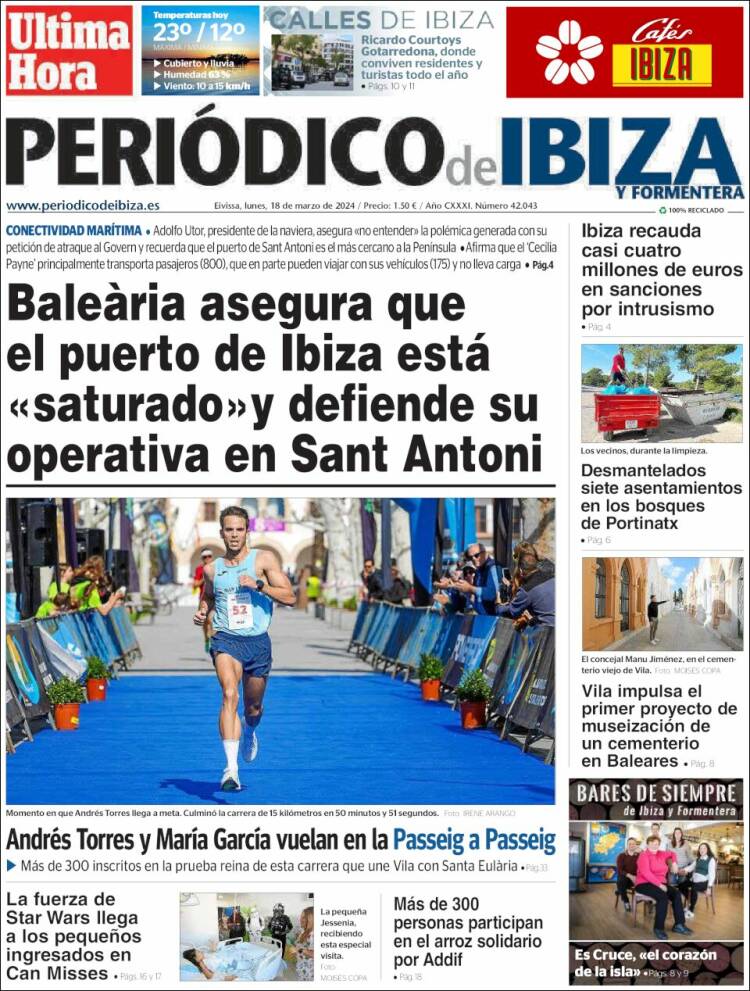 Portada de Periódico de Ibiza (España)