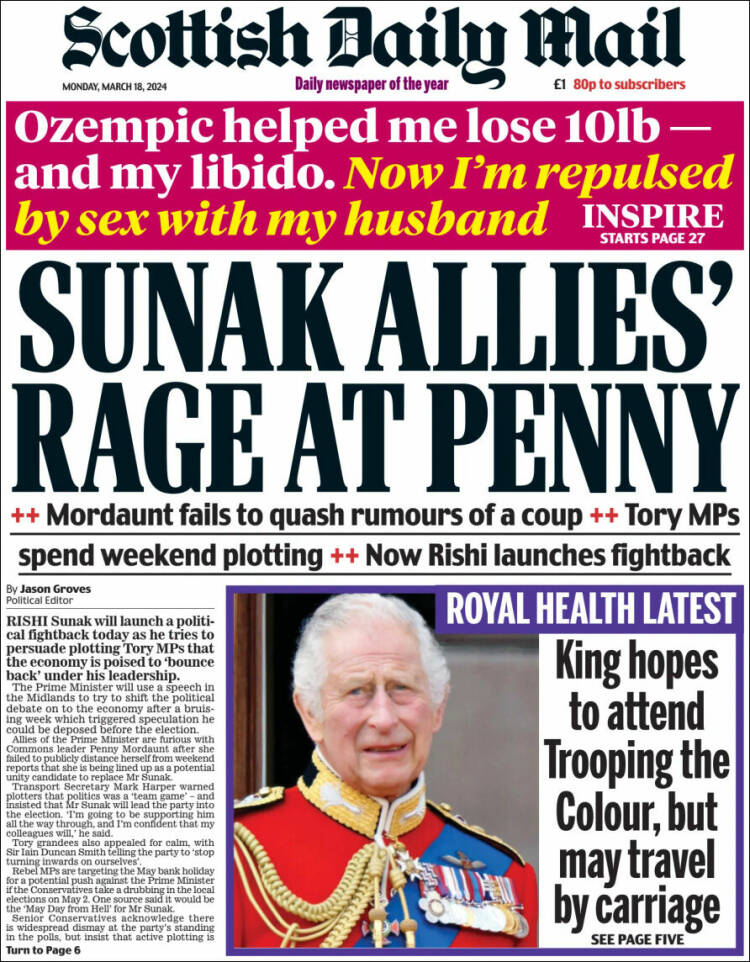 Portada de Scottish Daily Mail (United Kingdom)