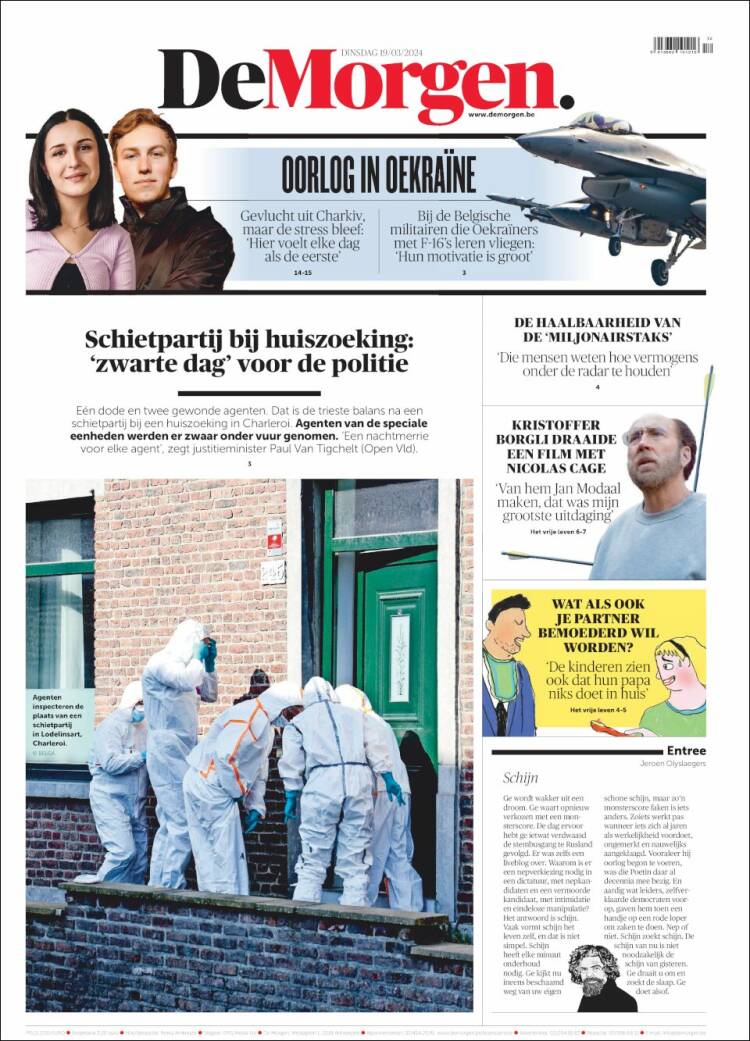 Portada de De Morgen (B&eacute;lgica)
