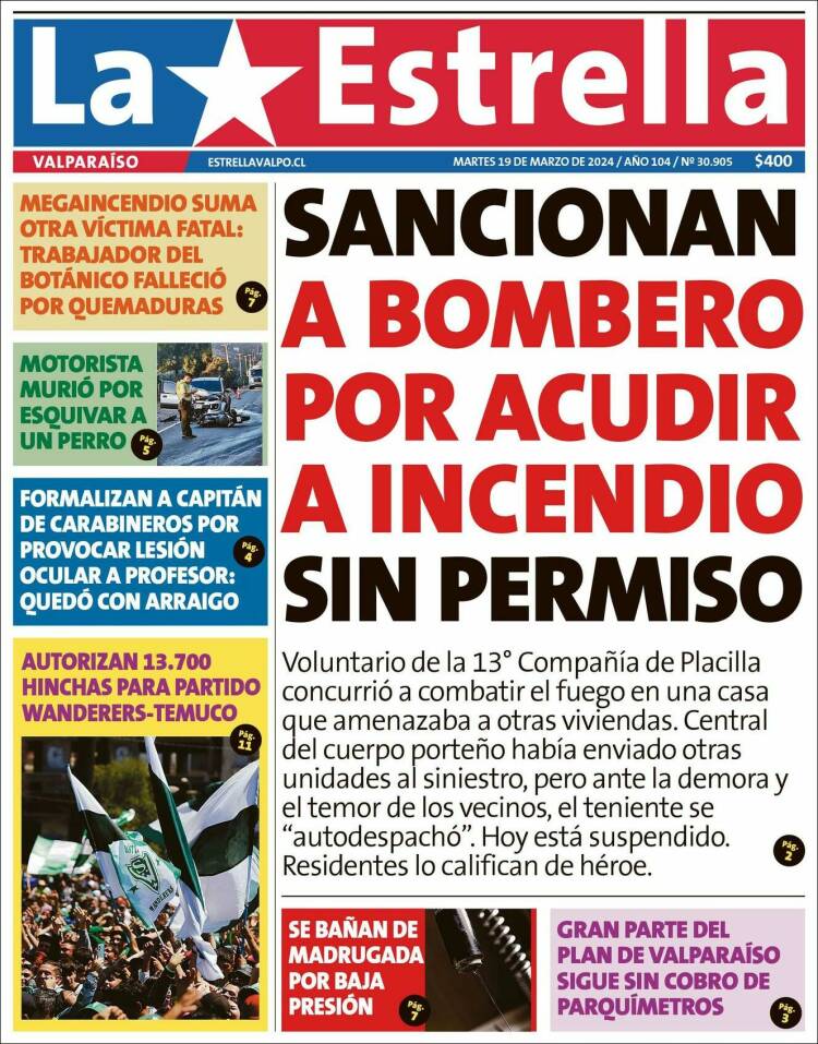 Portada de Estrella de Valparaiso (Chile)