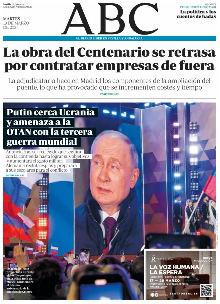 Portada de ABC - Sevilla (Espa&ntilde;a)