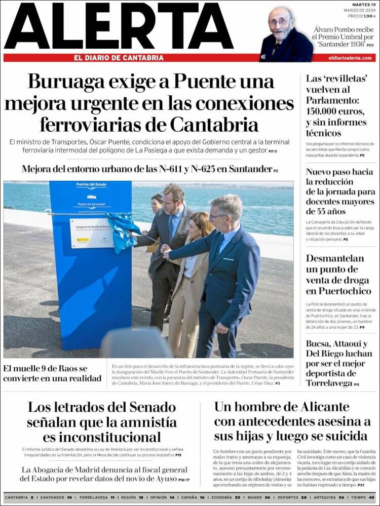 Portada de Alerta - El Diario de Cantabria (Espa&ntilde;a)