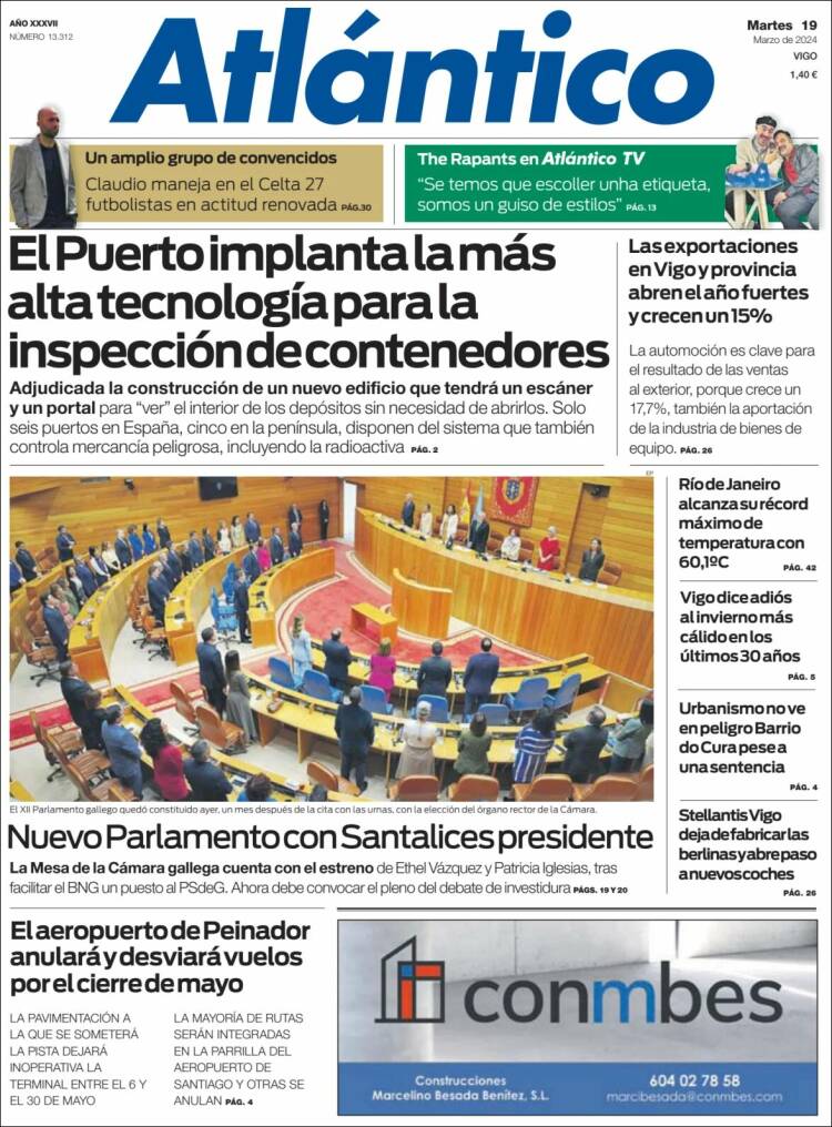 Portada de Atlántico Diario (Espa&ntilde;a)