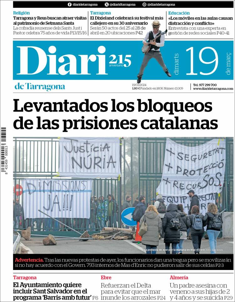 Portada de Diari de Tarragona (Espa&ntilde;a)