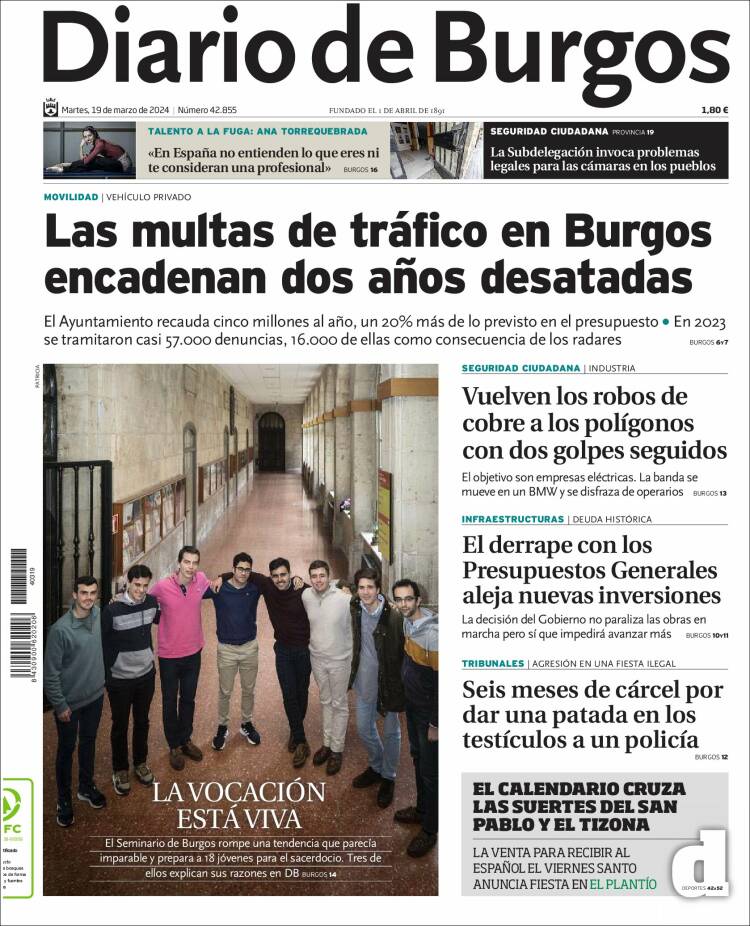 Portada de Diario de Burgos (Espa&ntilde;a)