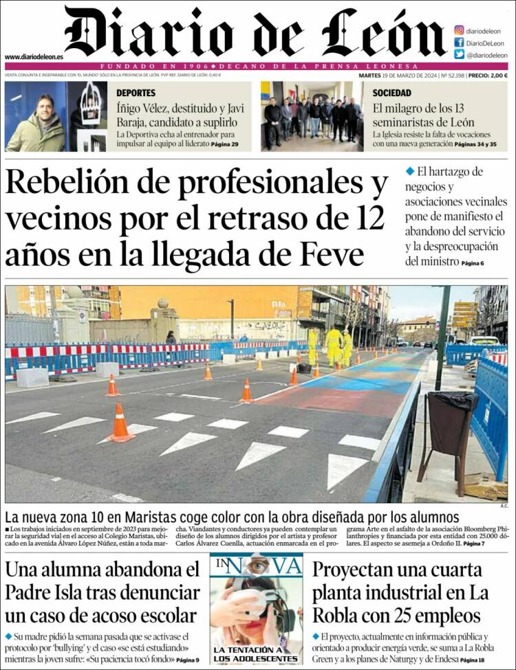 Portada de Diario de León (Espa&ntilde;a)