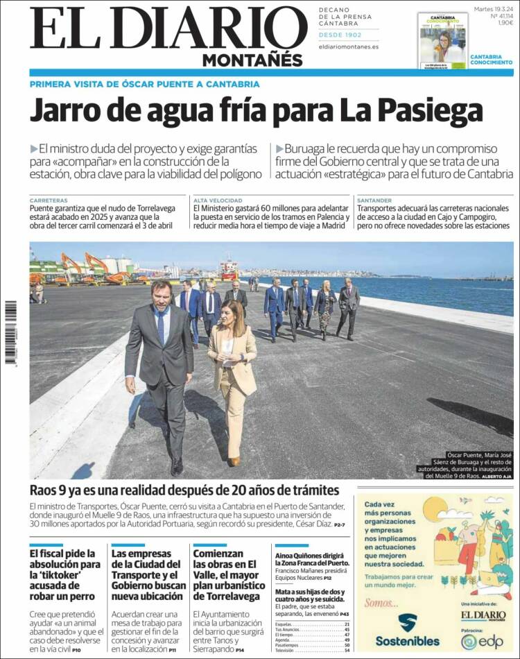 Portada de El Diario Montañés (Espa&ntilde;a)