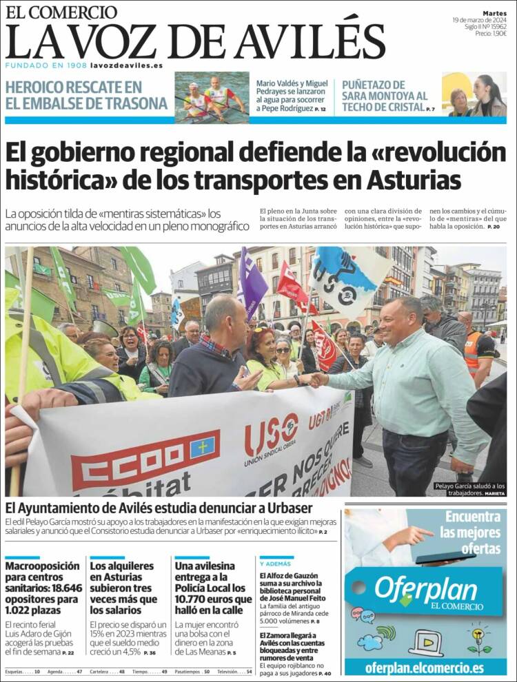 Portada de El Comercio - Avilés (Espa&ntilde;a)