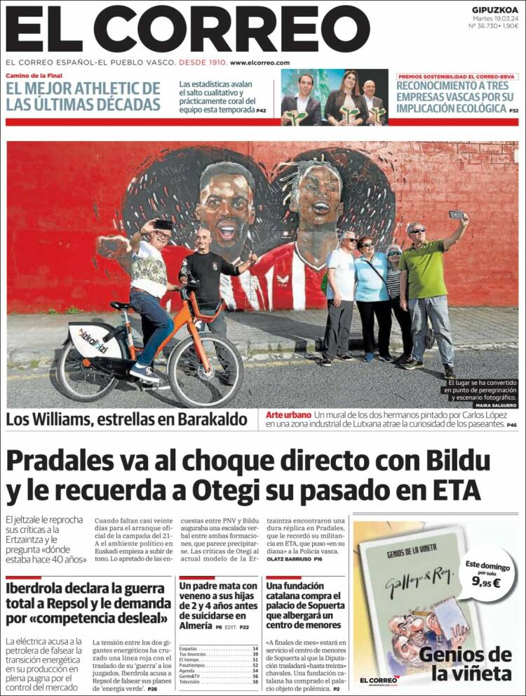 Portada de El Correo - Guipuzcoa (Espa&ntilde;a)