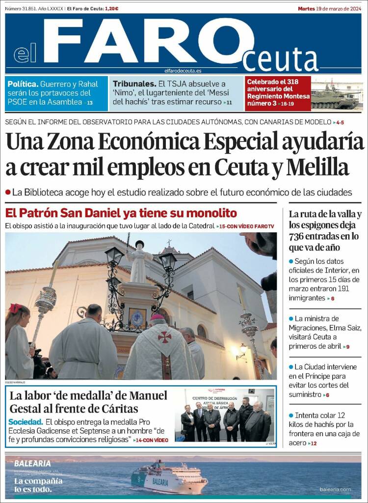 Portada de El Faro de Ceuta (Espa&ntilde;a)