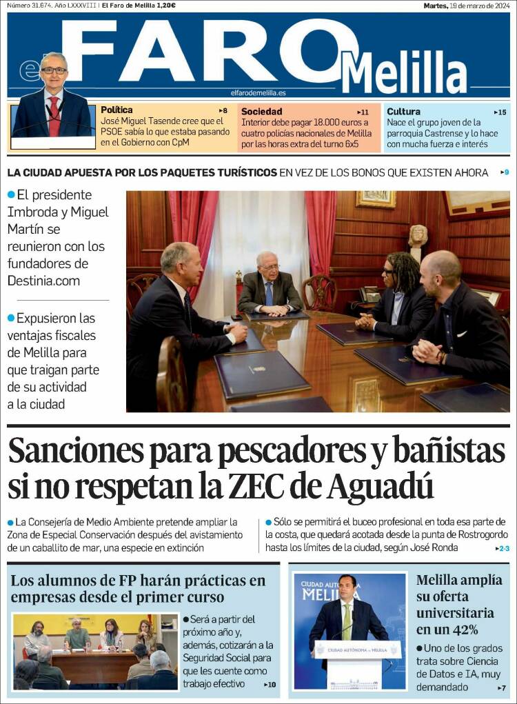Portada de El Faro de Melilla (Espa&ntilde;a)