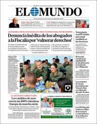 Portada de El Mundo (Espagne)