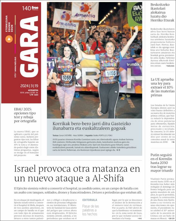 Portada de Gara (Espa&ntilde;a)