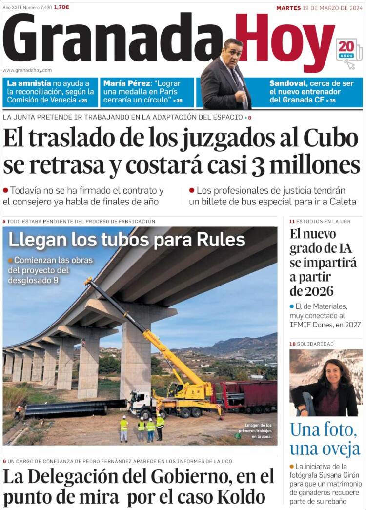 Portada de Granada Hoy (Espa&ntilde;a)