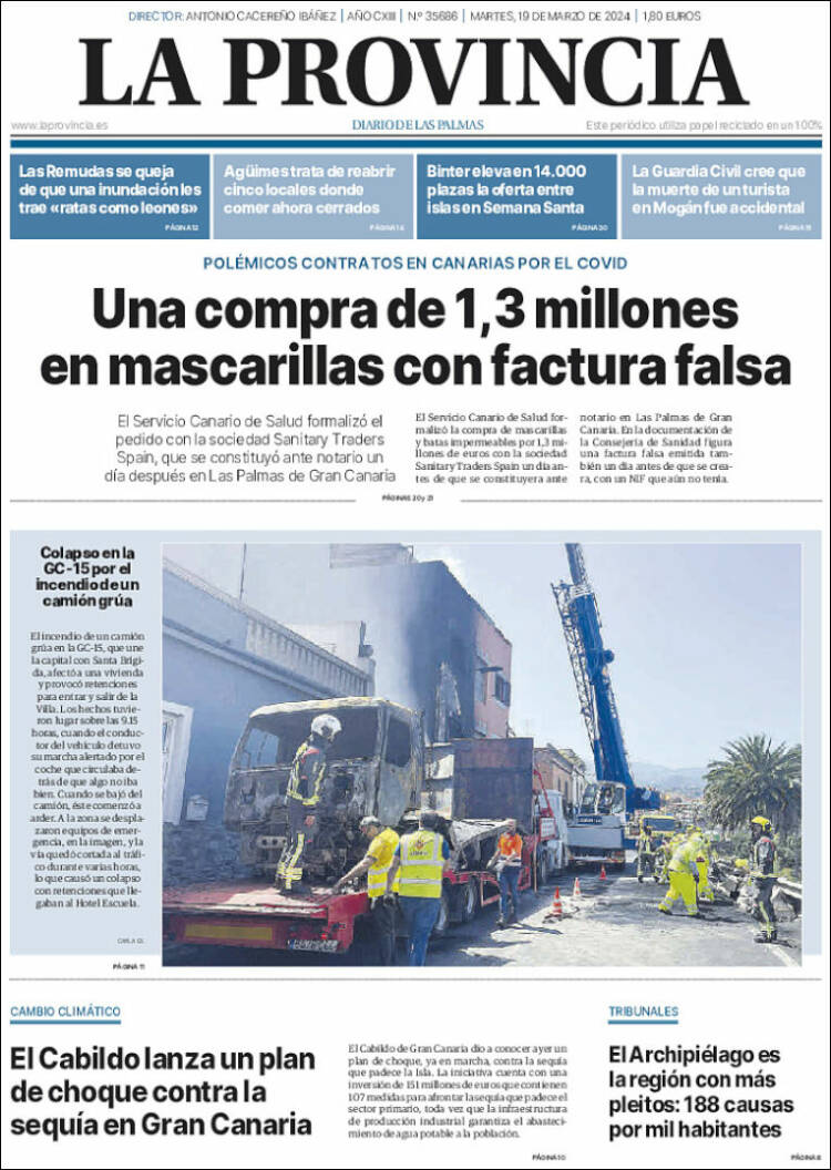 Portada de La Provincia (Espa&ntilde;a)