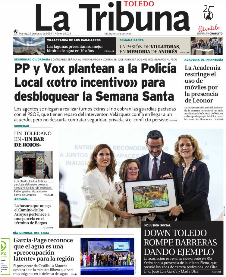 Portada de La Tribuna de Toledo (Espa&ntilde;a)