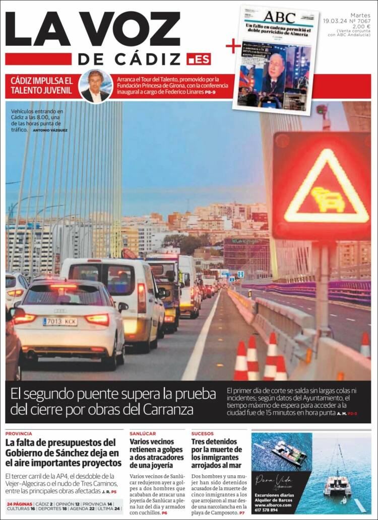 Portada de La Voz de Cádiz (Espa&ntilde;a)