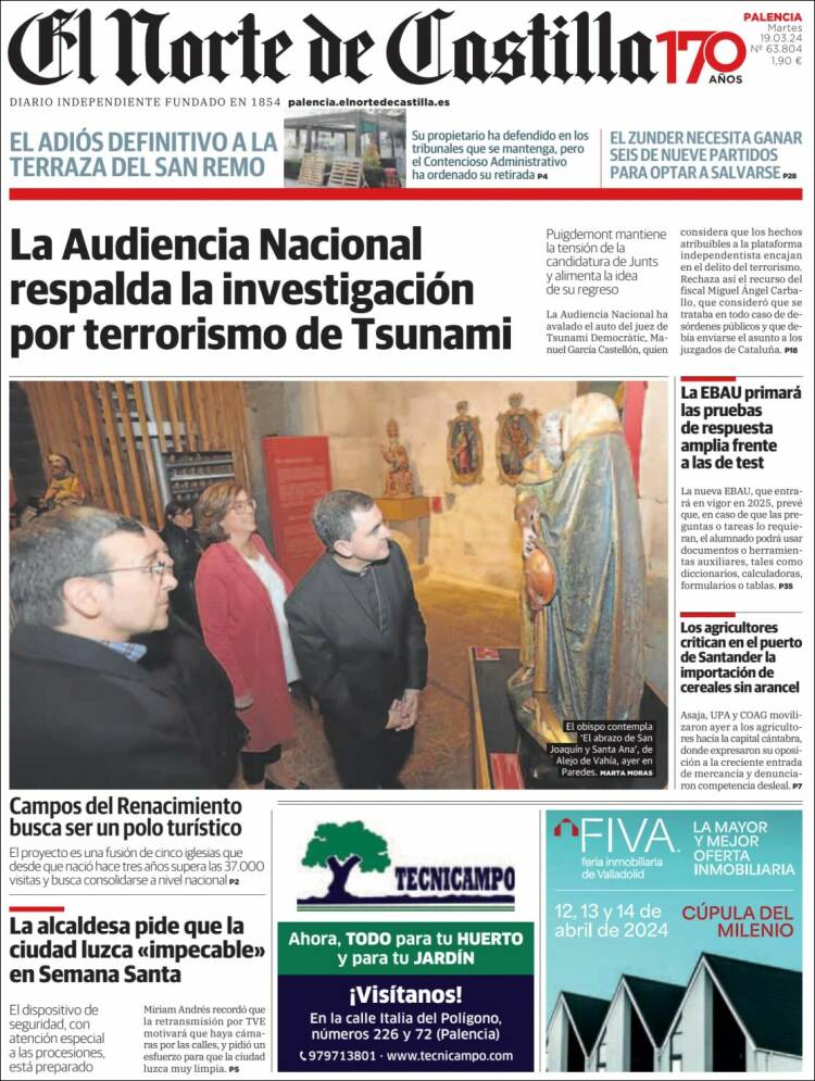 Portada de Norte de Castilla - Palencia (Espa&ntilde;a)