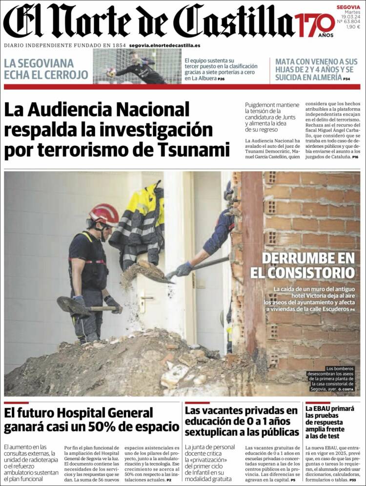 Portada de Norte de Castilla - Segovia (Espa&ntilde;a)