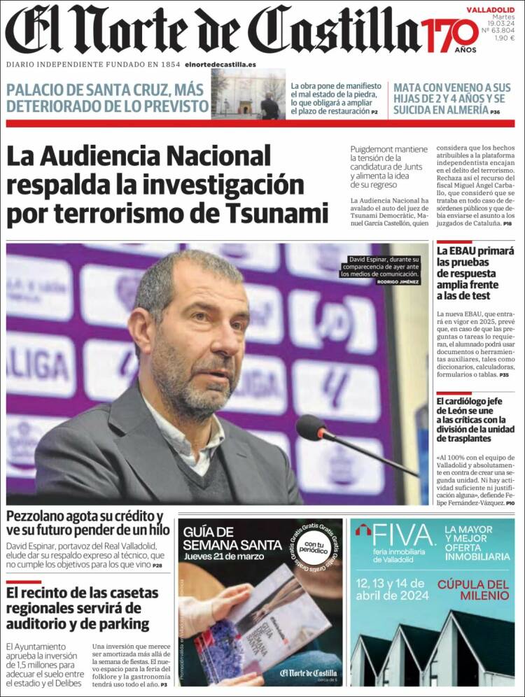 Portada de Norte de Castilla - Valladolid (Espa&ntilde;a)