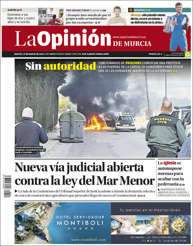 Portada de La Opinión de Murcia (Espa&ntilde;a)