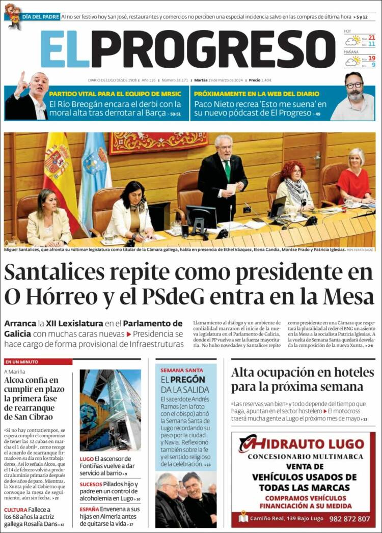 Portada de El Progreso (Espa&ntilde;a)