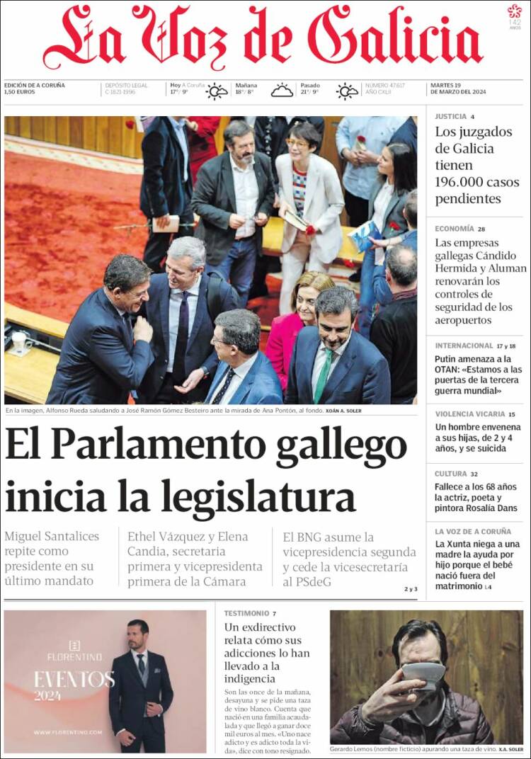 Portada de La Voz de Galicia (Espa&ntilde;a)