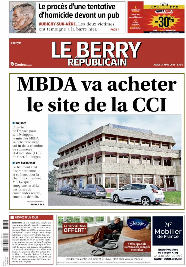 Portada de Berry Republicain (Francia)