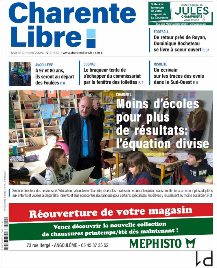 Portada de Charente Libre (Francia)