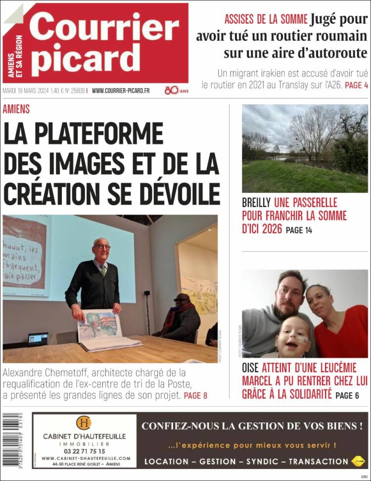 Portada de Courrier Picard (Francia)