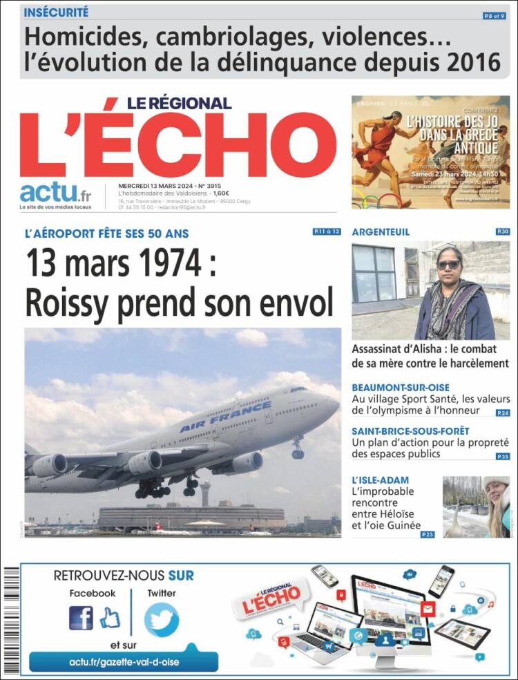 Portada de L'Echo de la Haute-Vienne (Francia)