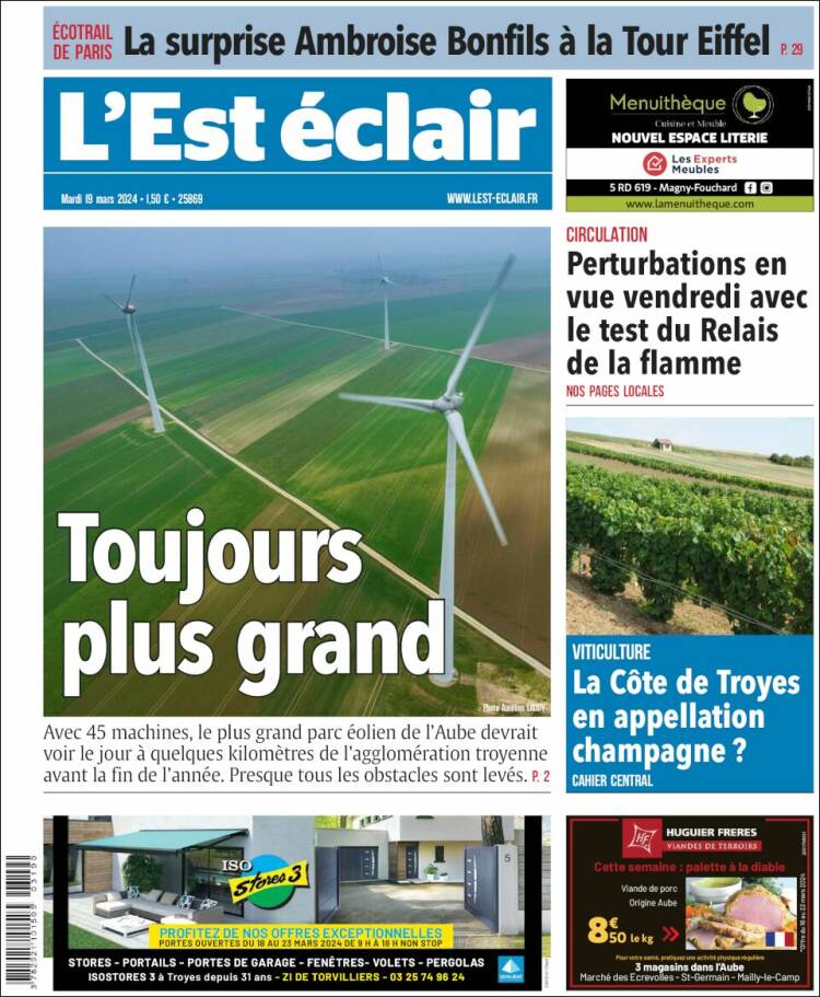 Portada de L'Est Eclair (Francia)