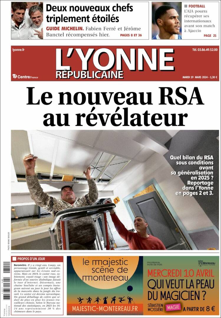 Portada de L'Yonne-Républicaine (Francia)