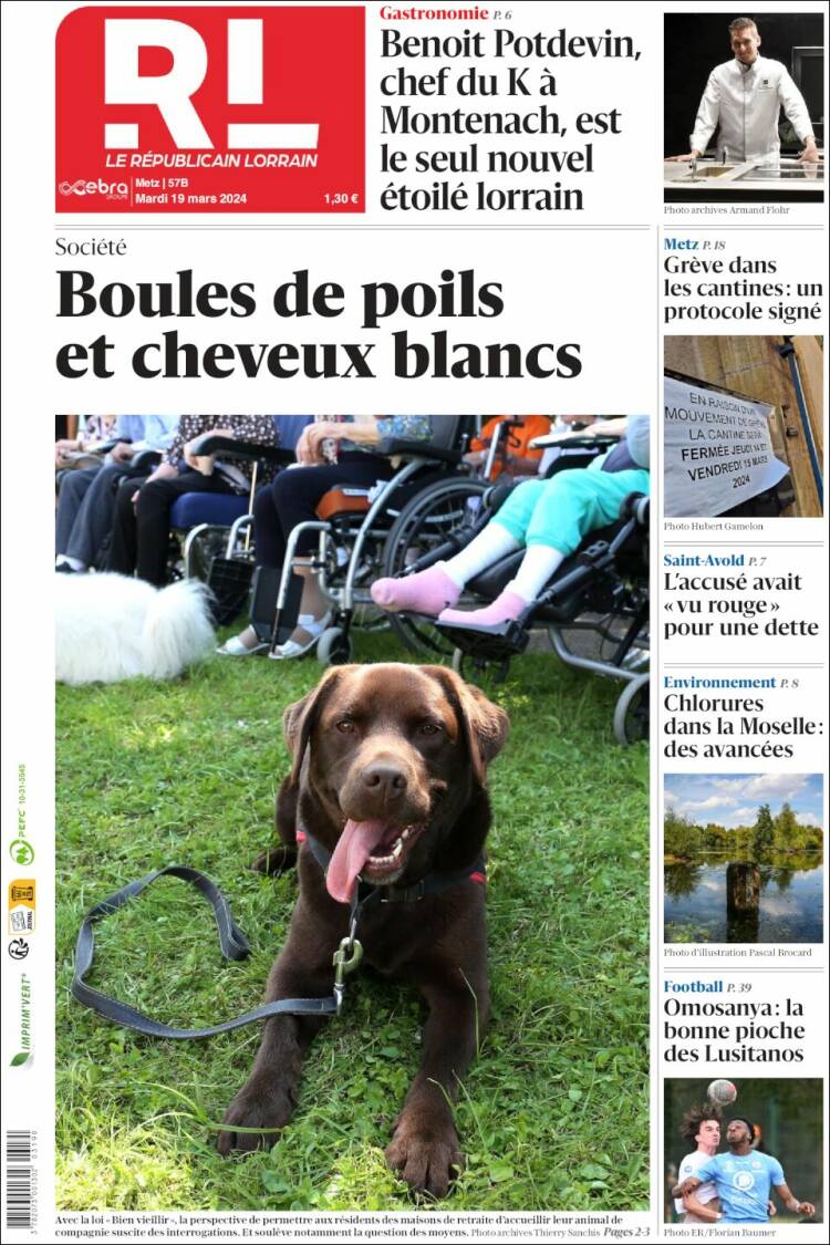 Portada de Le Republicain Lorrain (Francia)
