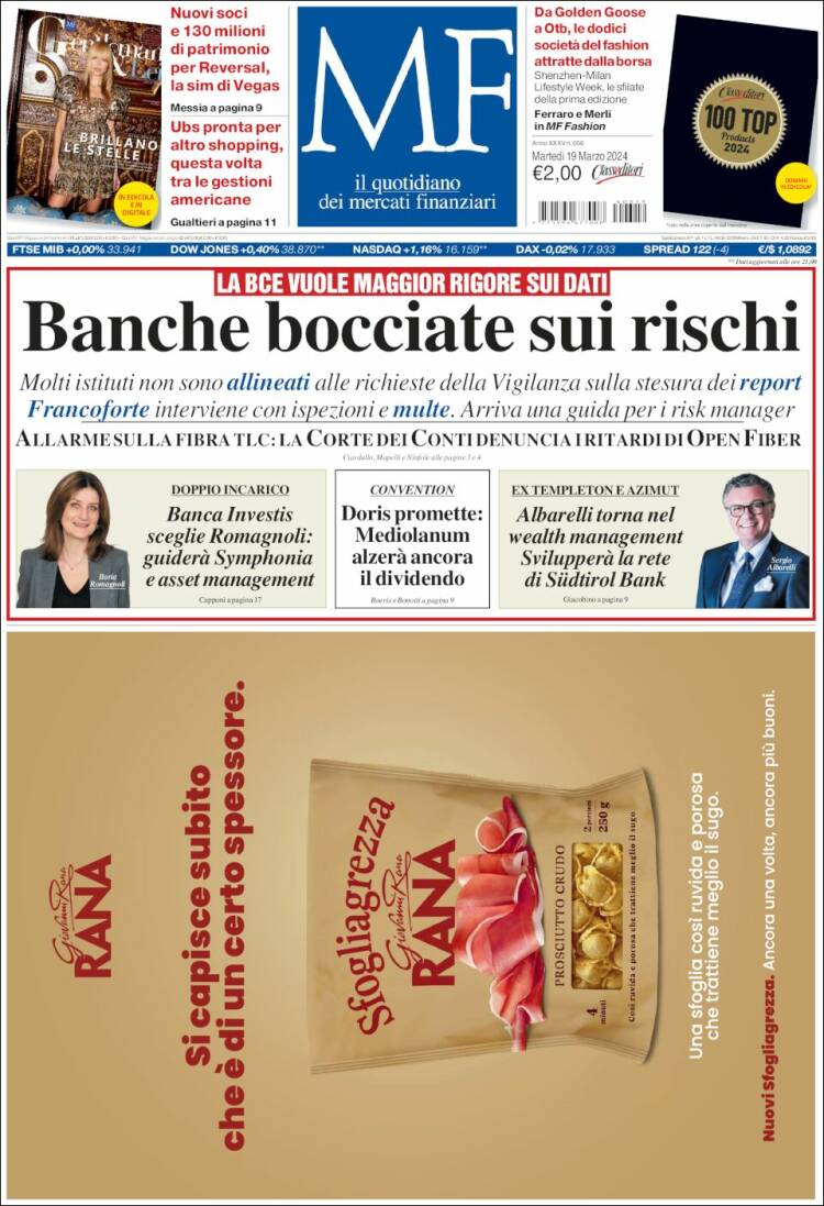Portada de Milano Finanza (Italia)