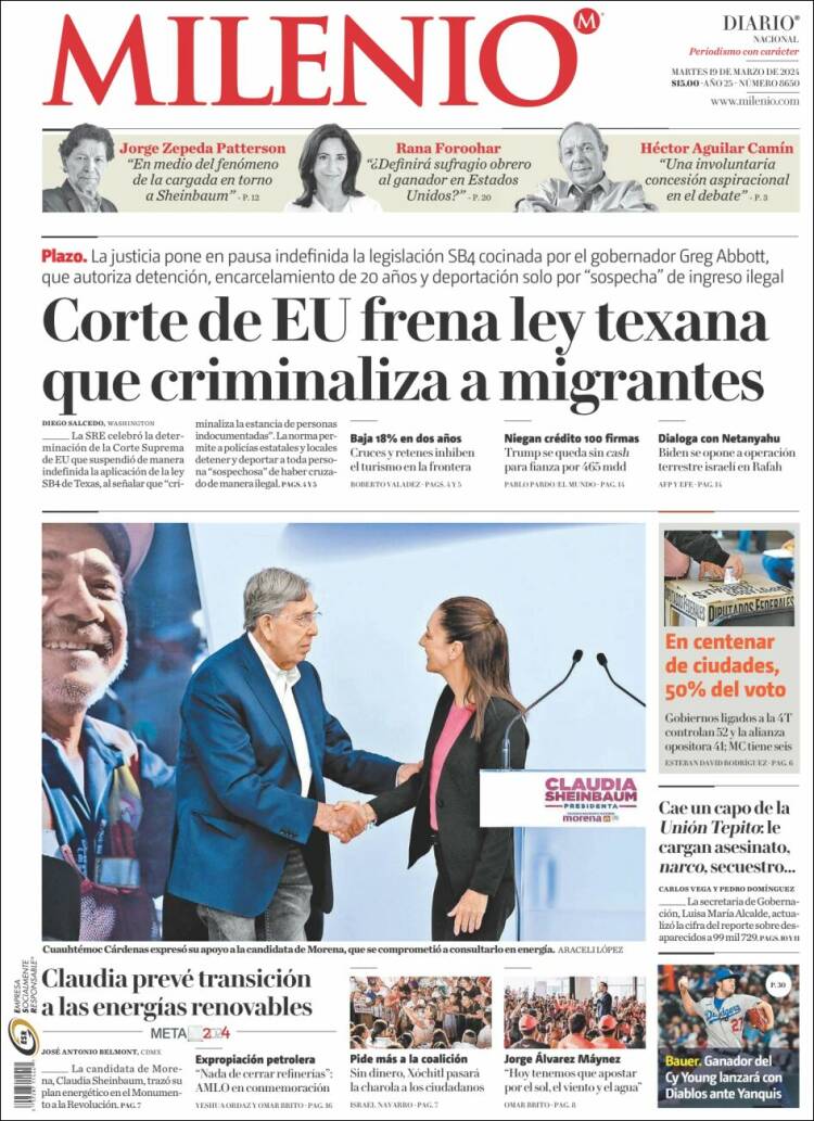 Portada de Milenio (México)