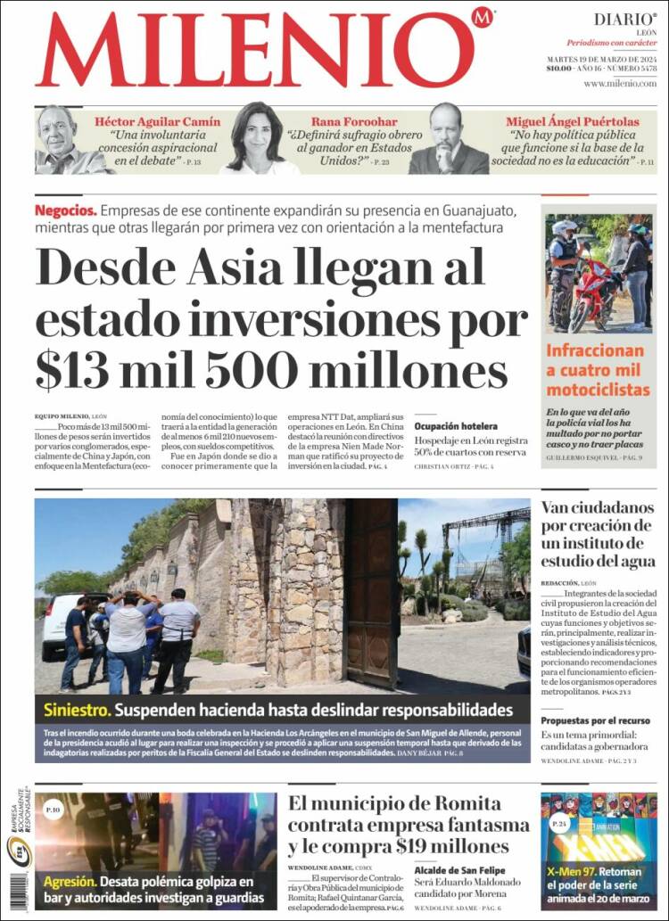 Portada de Milenio de León (México)