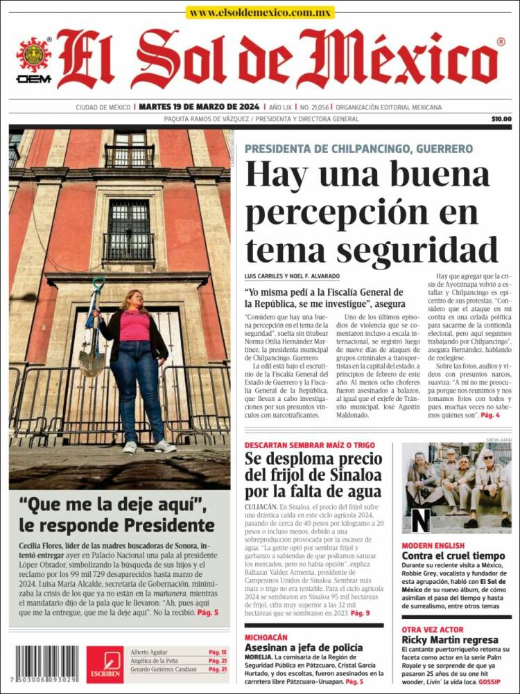 Portada de El Sol de México (México)