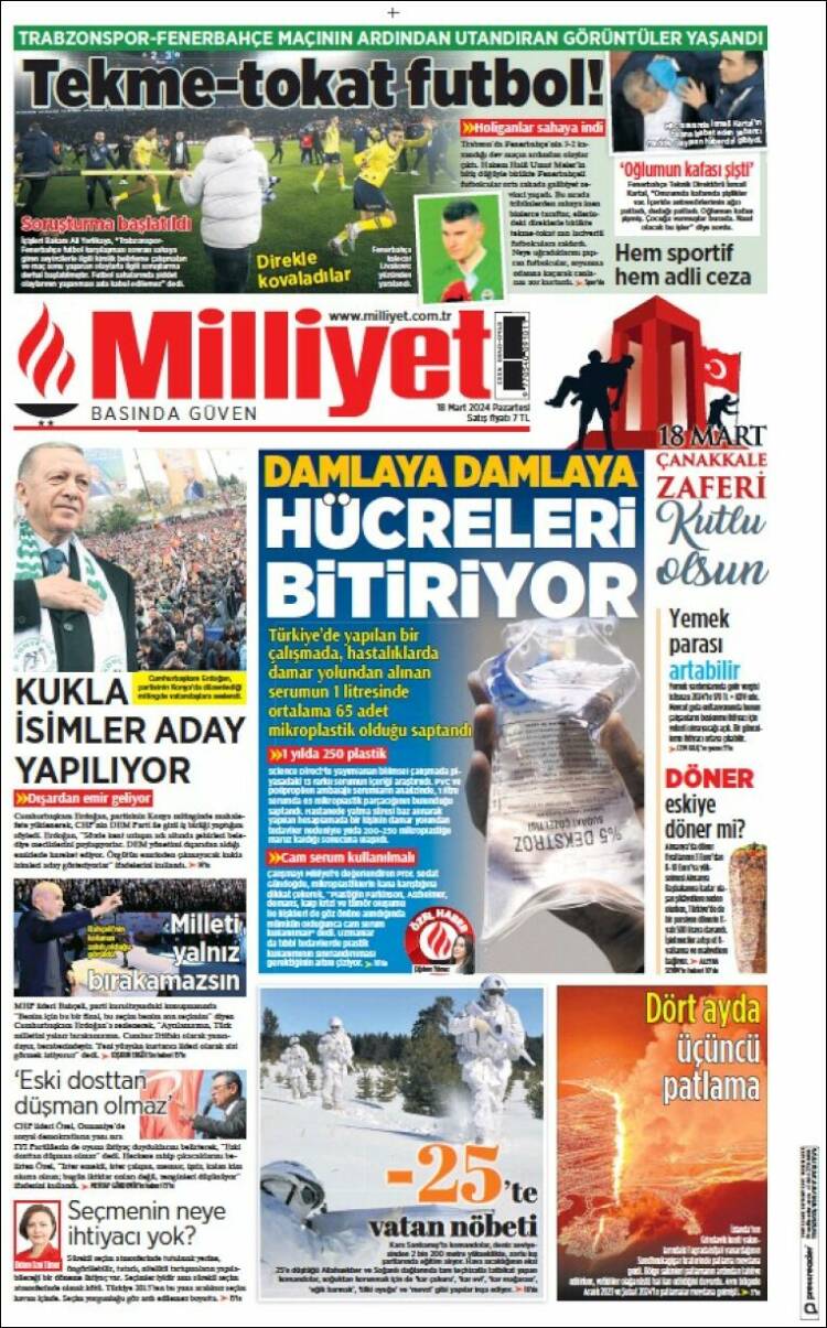 Portada de Milliyet (Turqu&iacute;a)