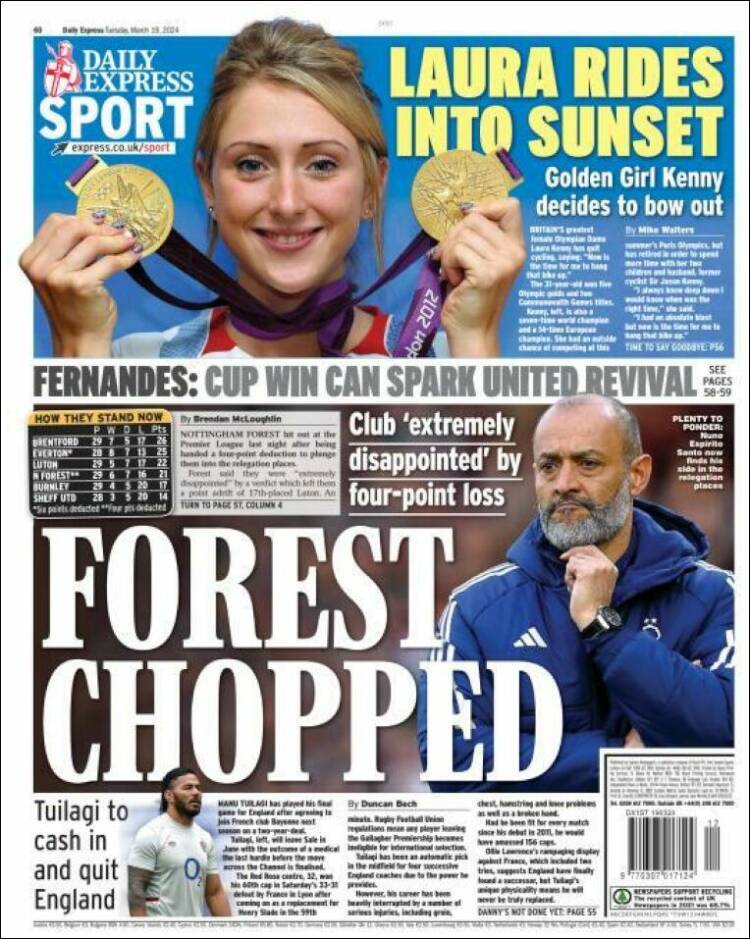 Portada de Express Sport (Reino Unido)