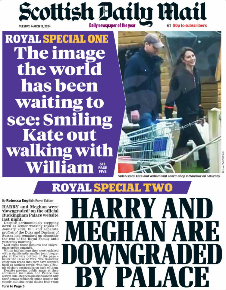 Portada de Scottish Daily Mail (Reino Unido)