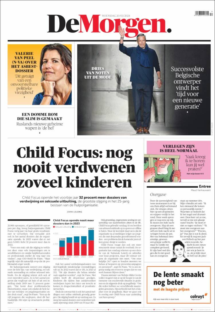 Portada de De Morgen (B&eacute;lgica)