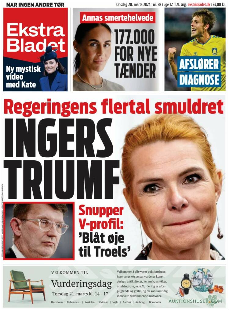 Portada de Ekstra Bladet (Dinamarca)