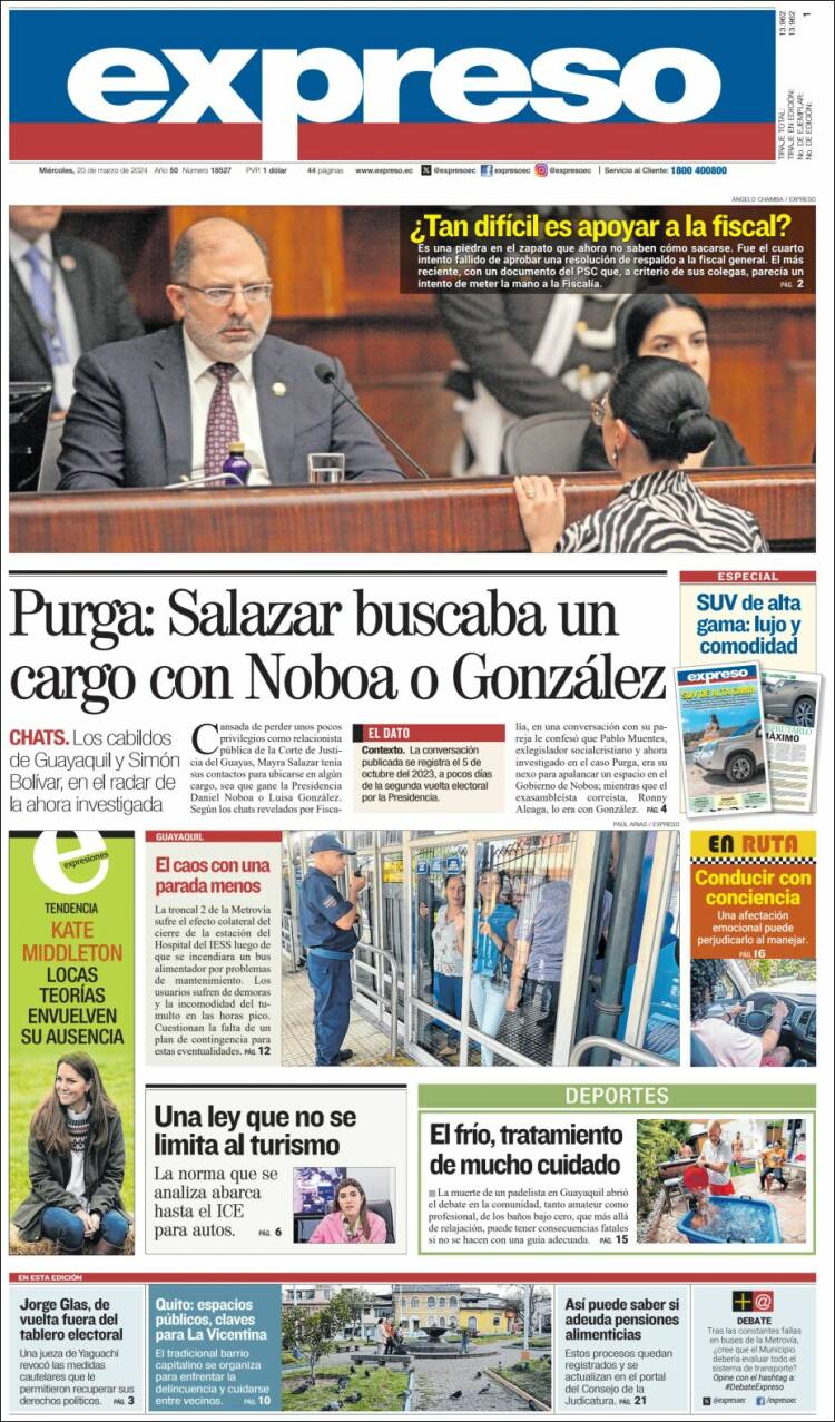 Portada de Expreso (Ecuador)