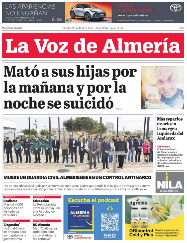 Portada de La Voz de Almería (España)