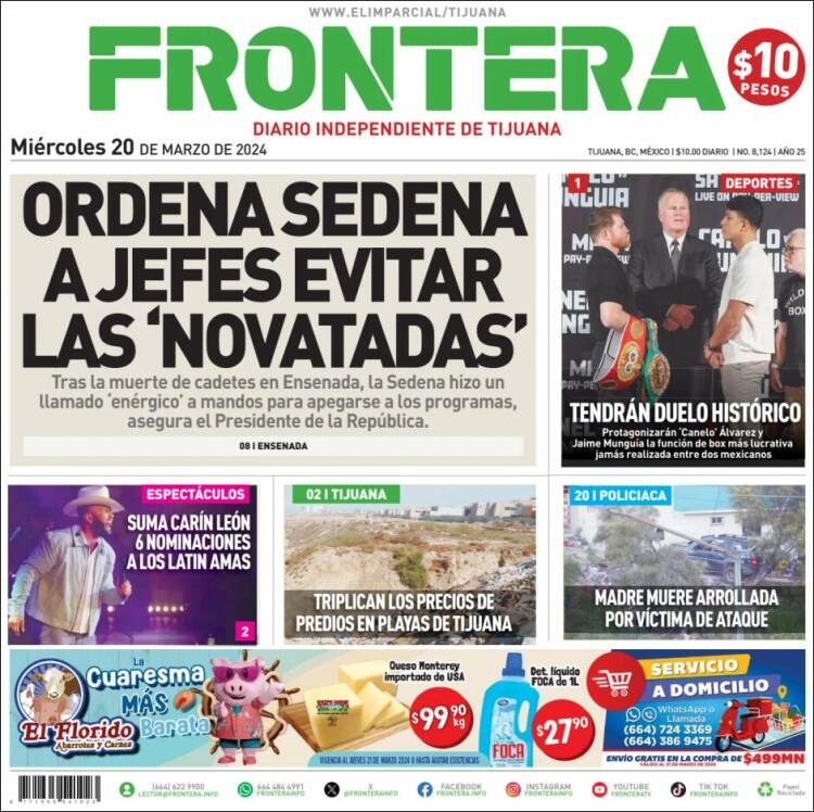 Portada de Frontera (México)