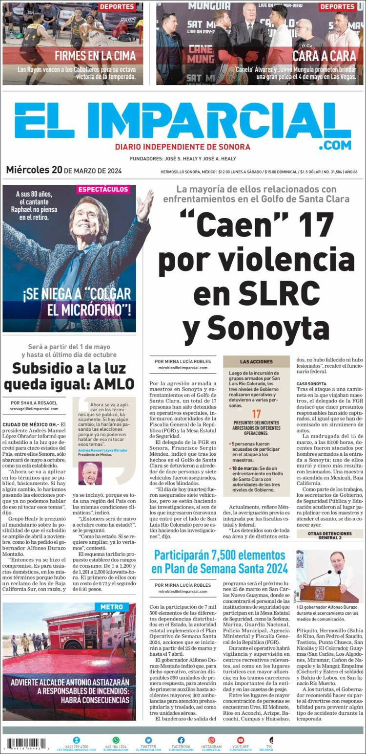 Portada de El Imparcial (México)